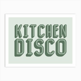 Kitchen Disco Sage Green Art Print