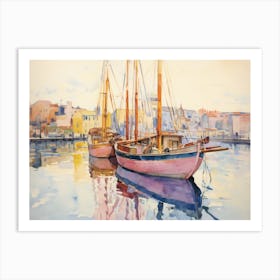 Two Boats In The Harbor 2 Art Print