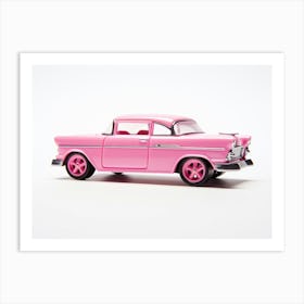 Toy Car 55 Chevy Bel Air Gasser Pink Art Print