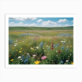 A Photograph Of A Field Of Wildflowers In Bloom Art Print