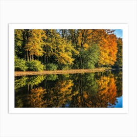 Serene Autumn Reflections 30 Art Print