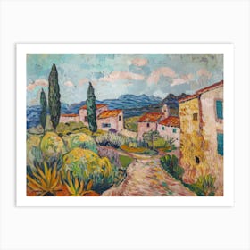 Luminous Spring Landscape Painting Inspired By Paul Cezanne Art Print