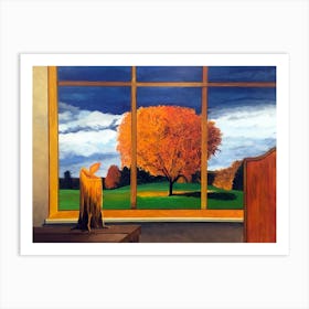 Wishful Thinking Autumn View Out The Window Art Print