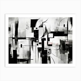 Memory Abstract Black And White 6 Art Print