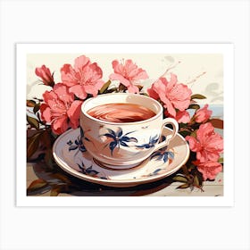 Tea And Flowers Art Print