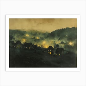 Night In The Village 2 Art Print