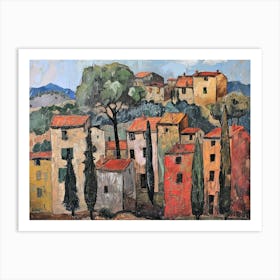 Charming Courtyard Painting Inspired By Paul Cezanne Art Print