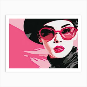 Portrait Of A Woman In Sunglasses Art Print