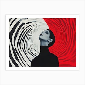 Red and Black Zebra Print - Vertigo Art Print