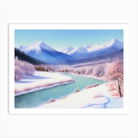 Winter's Grace: A Mountain View Art Print