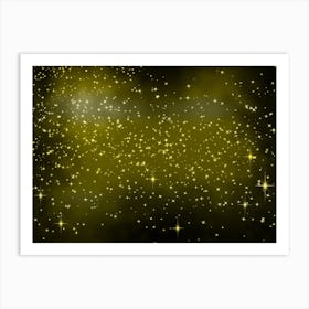 Yellow And Silver Shining Star Background Art Print