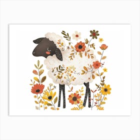 Little Floral Sheep 7 Art Print