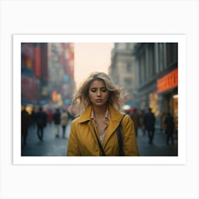 Girl In A Yellow Coat Art Print