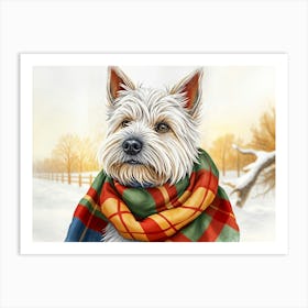 Stylish Winter Westie Art Print