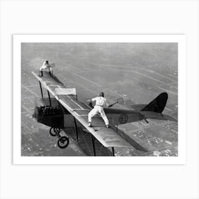 Tennis On An Airplane Vintage Black and White Photo Art Print