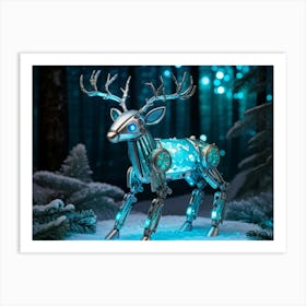 Deer In The Snow 9 Art Print