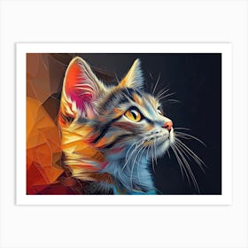 3D Cat Abstract Affiche