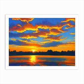 Sunset Over Lake 12 Art Print