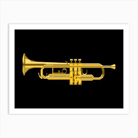 Golden Trumpet Illustration Art Print