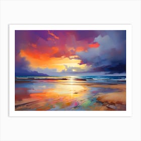 Abstract Colorful Beach Sunset 1 Art Print