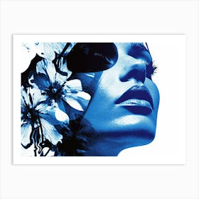 Woman With Flowers On Her Face 2 Art Print