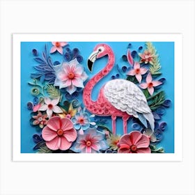 Quilling Flamingo Art Print