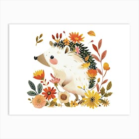 Little Floral Hedgehog 7 Art Print