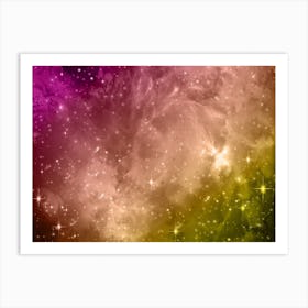 Magenta Yellow Galaxy Space Background Art Print