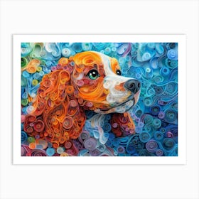 Cocker Spaniel Paper Quilling Dog Portrait II Art Print