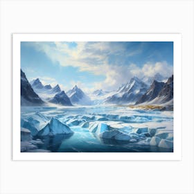 Glaciers Of The Deep Blue Arctic Art Print