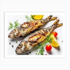 Two Grilled Sardines Art Print