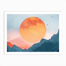 Sunset In The Mountains 85 Art Print