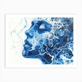 Blue Water Splash 2 Art Print