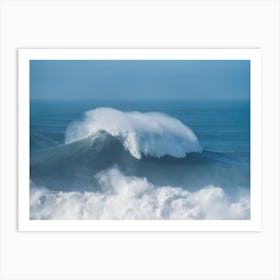 Nazare Bigwave Ocean | Surfing the massive waves in Portugal Art Print