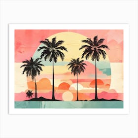 Sunset Palm Trees 10 Art Print