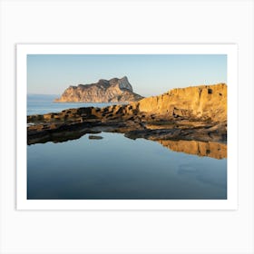 Mediterranean Sea, reflections and Peñón de Ifach Art Print