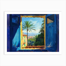 Malaga From The Window View Painting 1 Art Print