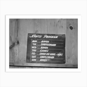 Sign In Clubroom Of Trailer Court, Corpus Christi, Texas By Russell Lee Art Print