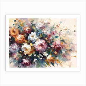 Bouquet Of Flowers - Oil Painting 1 Art Print