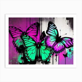 Butterflies On A Wall 1 Art Print