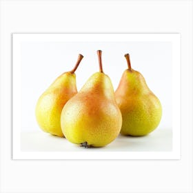 Three Pears Isolated On White 1 Art Print