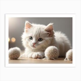 White Kitten Art Print