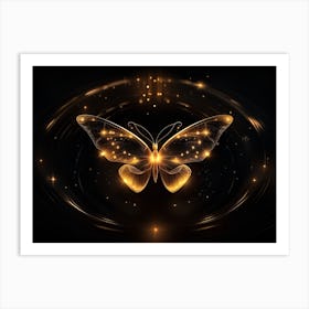 Golden Butterfly 69 Art Print