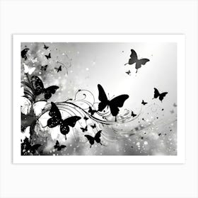 Black And White Butterflies 22 Art Print