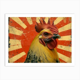 Absurd Bestiary: From Minimalism to Political Satire.Rooster 2 Art Print