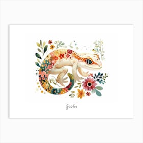 Little Floral Gecko 2 Poster Art Print