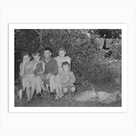 Family Of Migrant Agricultural Day Laborers Camped Near Spiro, Oklahoma, The Man And His Wife Had Farmed In Th Art Print