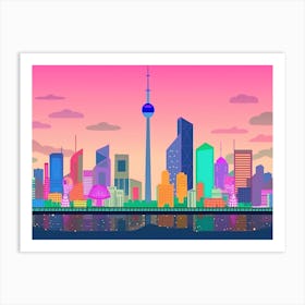 Kuwait City Skyline Art Print