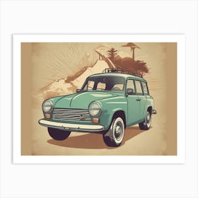 Adventure Vintage Car Art Print