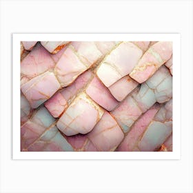 3d Texture Of Light Pink Marble Pattern Art Print